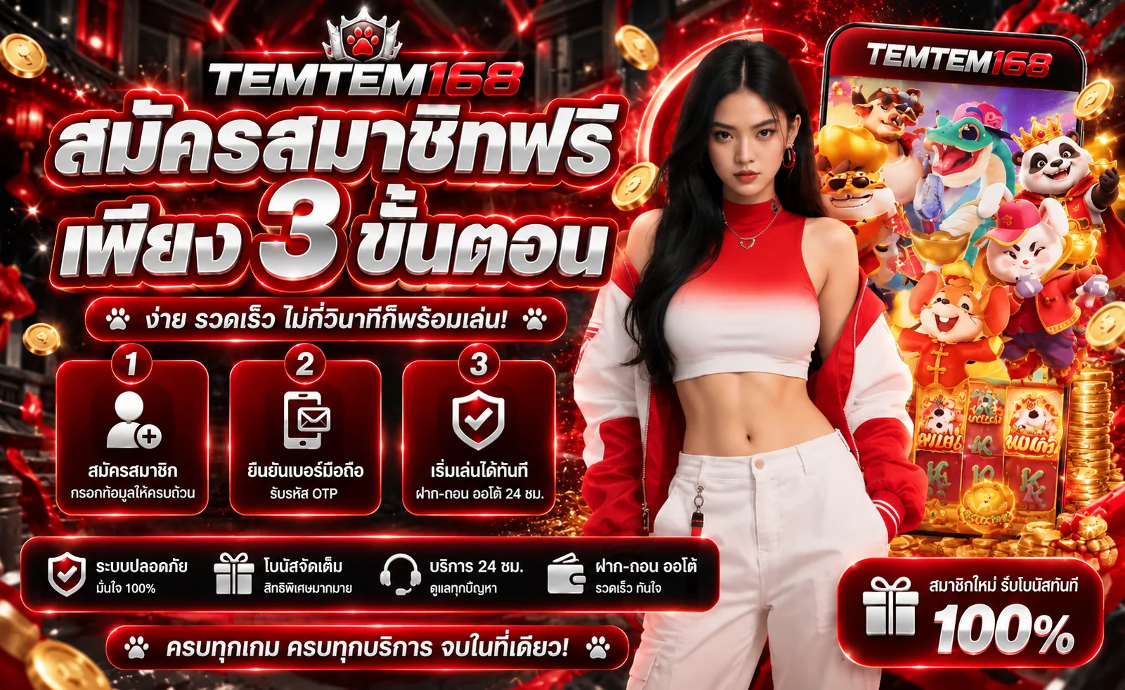 TEMTEM168 สมัครสมาชิกและสำรวจเกม PG Soft